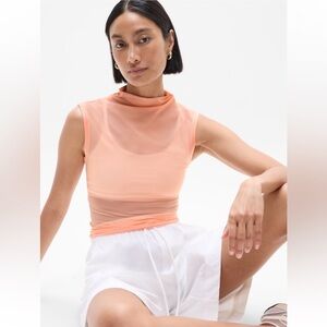 NWT Athleta Peach Mesh Tank Top size M